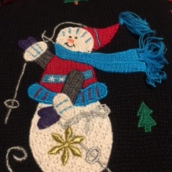 Vintage Christmas Sweater Zip-Up Vest by Planet & Co.   Size Large - Picture 5 of 14